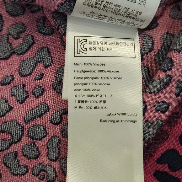 Joules Yasmine Dress Women’s US 10 Pink Leopard Button Front V-Neck Belted Midi - Picture 14 of 14